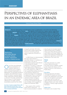 Perspectives of Elephantiasis in an Endemic Area of Brazil