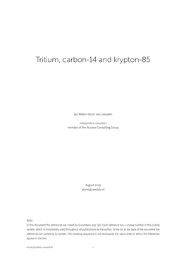 Tritium, Carbon-14 and Krypton-85