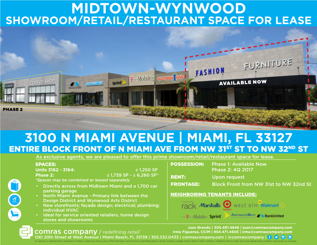 Midtown-Wynwood Showroom/Retail/Restaurant Space for Lease