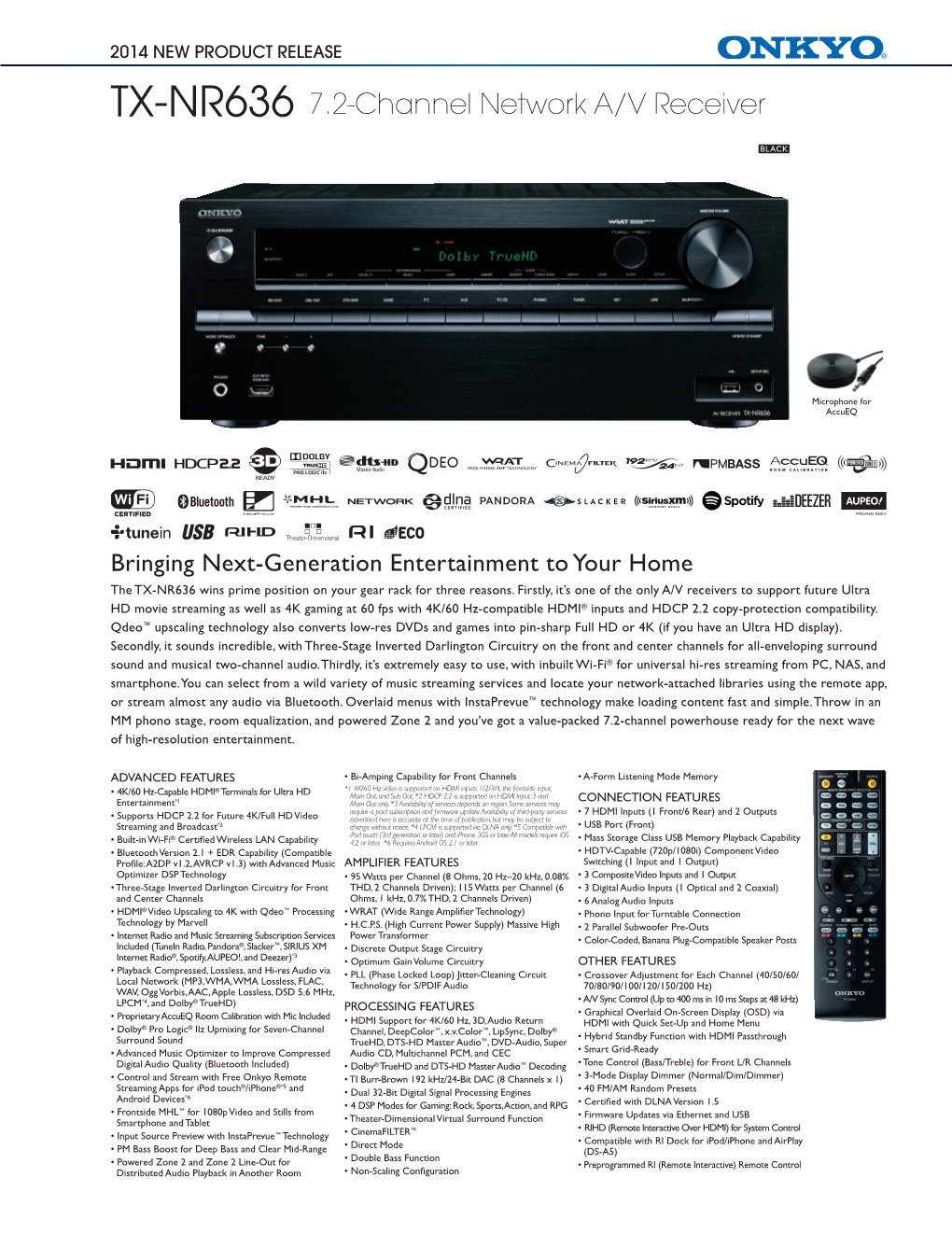 TX-NR636 7.2-Channel Network A/V Receiver