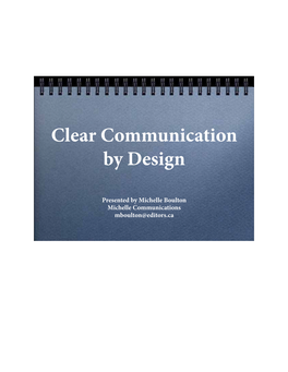 Clear Communication by Design