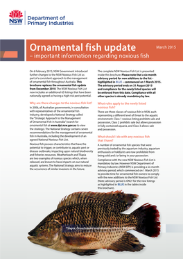 NSW Ornamental Fish Update March 2015