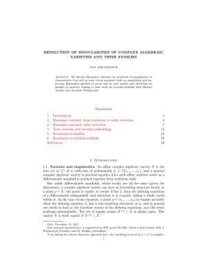 Resolution of Singularities of Complex Algebraic Varieties and Their Families