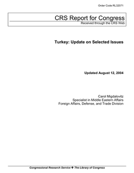 Turkey: Update on Selected Issues