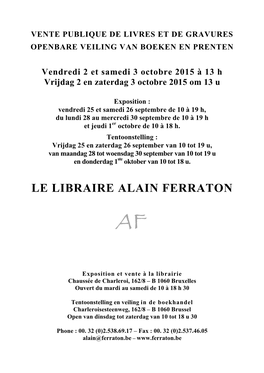 Le Libraire Alain Ferraton