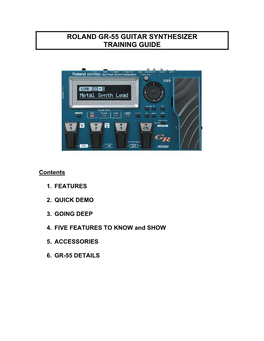 Roland Gr-55 Guitar Synthesizer Training Guide