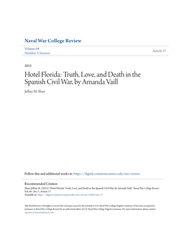Truth, Love, and Death in the Spanish Civil War, by Amanda Vaill Jeffrey M