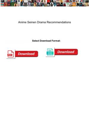 Anime Seinen Drama Recommendations