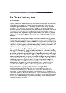 The Clock of the Long Now
