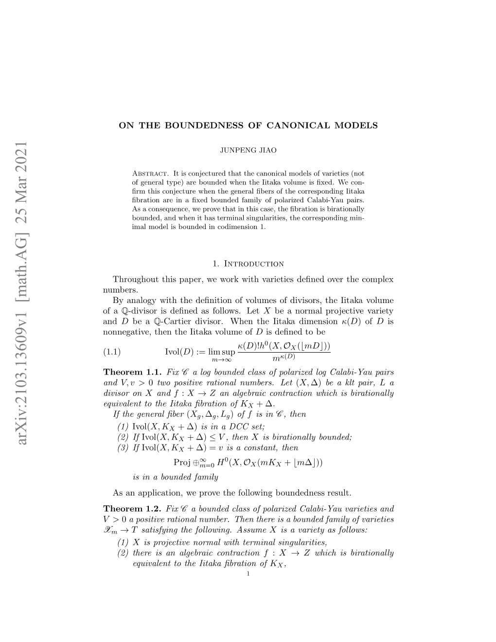 On the Boundedness of Canonical Models