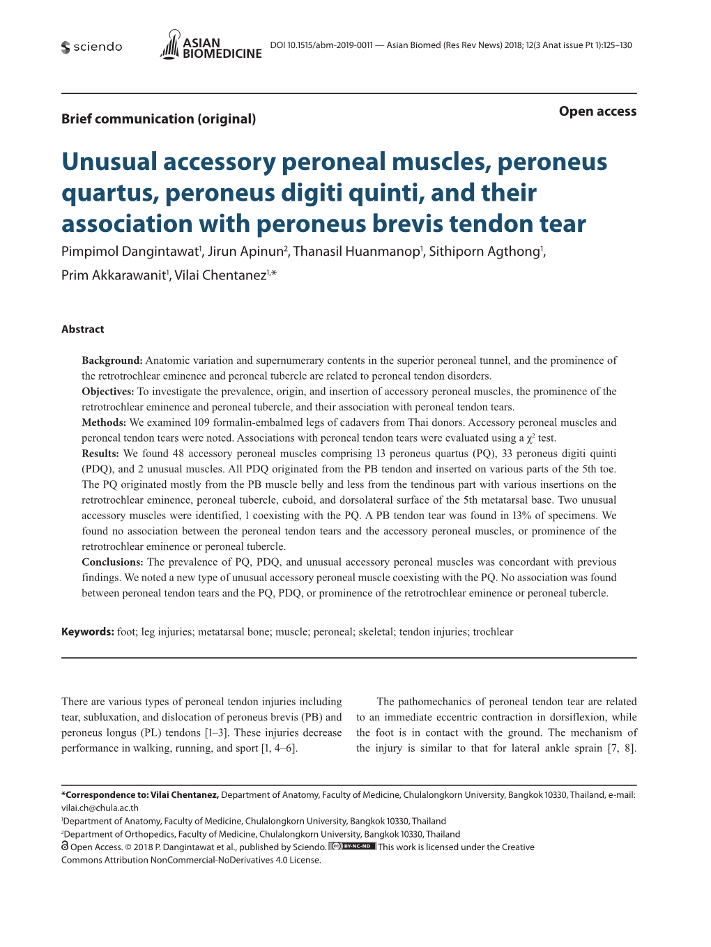 Unusual Accessory Peroneal Muscles, Peroneus Quartus