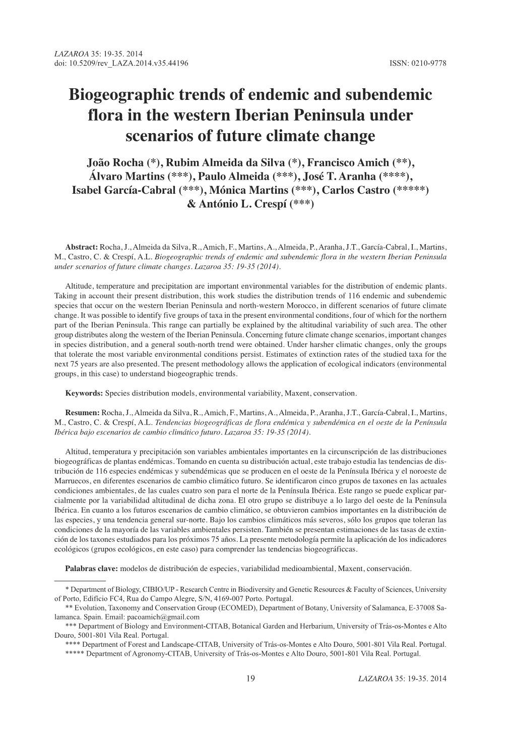 Biogeographic Trends of Endemic