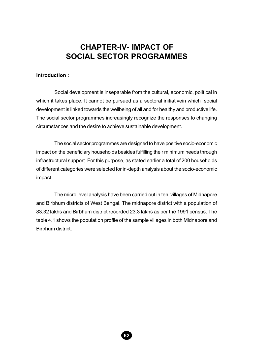 Chapter-Iv- Impact of Social Sector Programmes