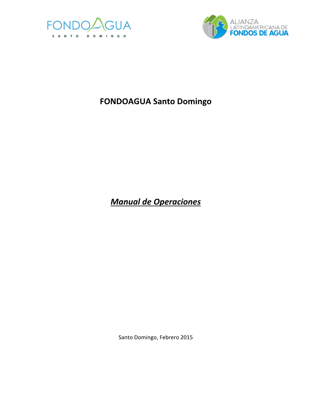 FONDOAGUA Santo Domingo Manual De Operaciones
