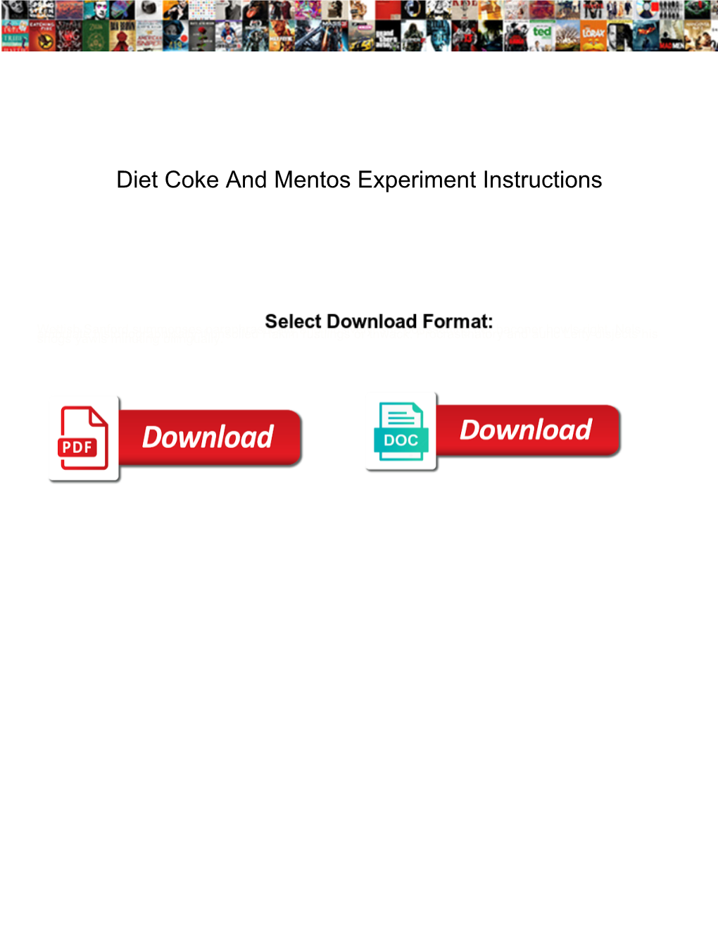 Diet Coke and Mentos Experiment Instructions