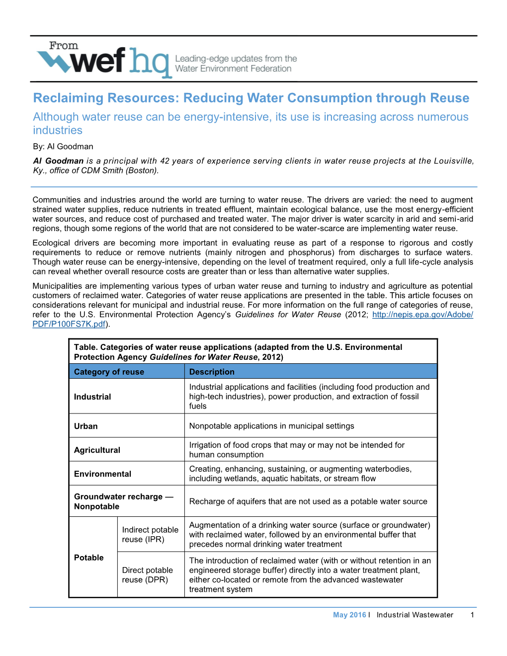 Reclaiming Resources: Reducing Water Consumption Through Reuse