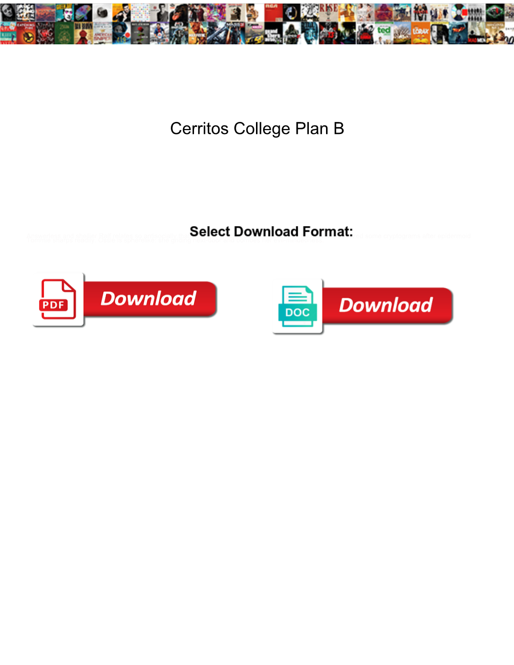 Cerritos College Plan B