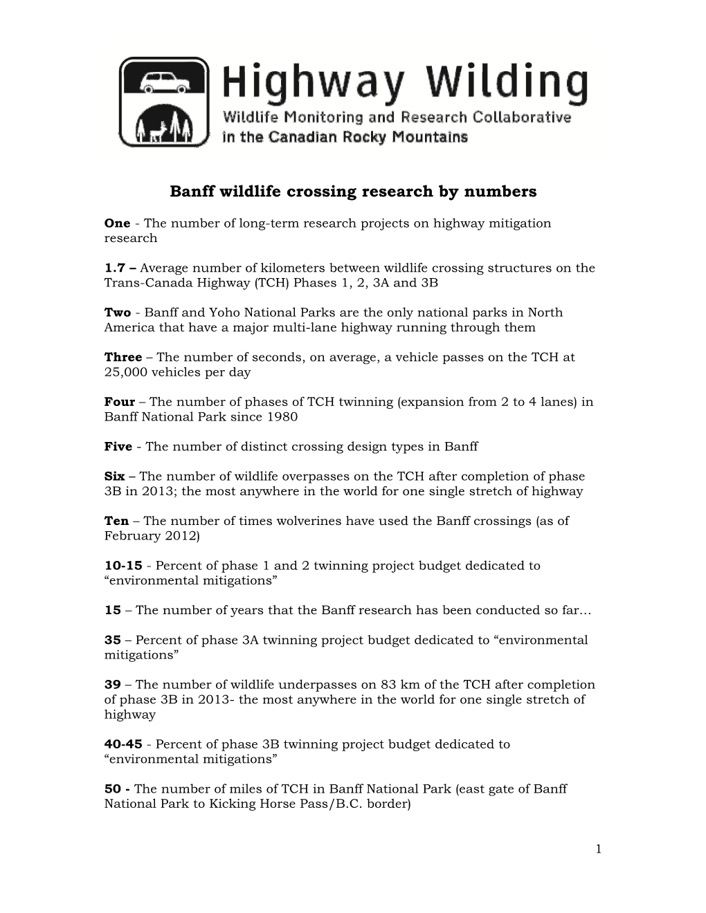 Banff Wildlife Crossing Research by Numbers