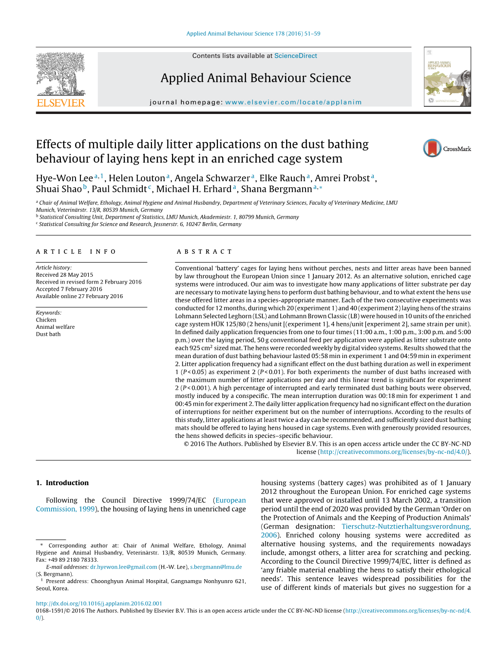 Effects of Multiple Daily Litter Applications on the Dust Bathing