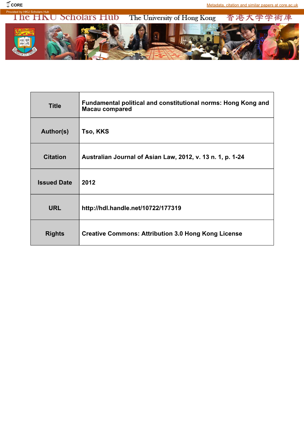 Title Fundamental Political and Constitutional Norms