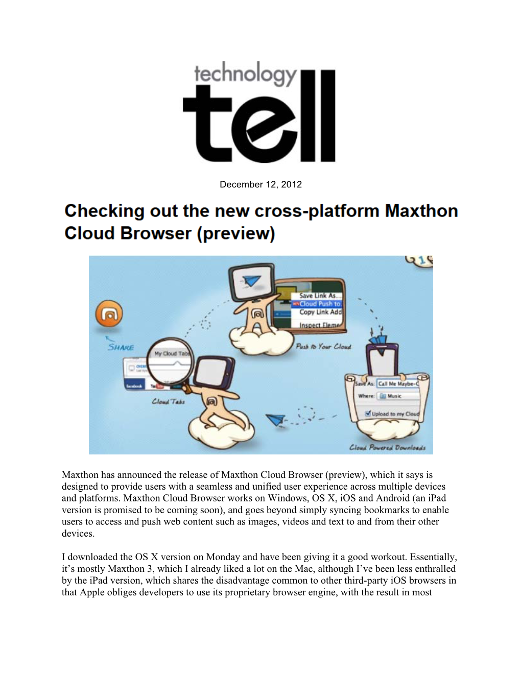 Maxthon Has Announced the Release of Maxthon Cloud Browser (Preview