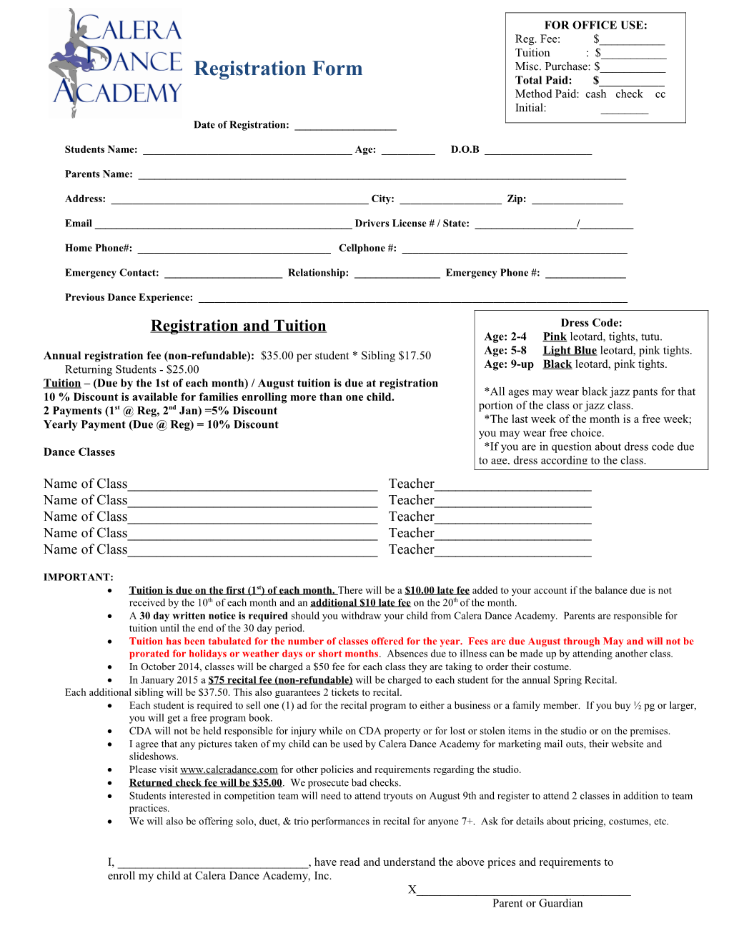 Registration Form s18