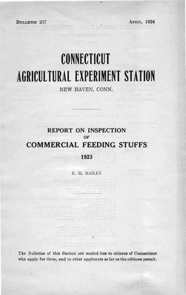 Report on Inspection of Commercial Feeding Stuffs