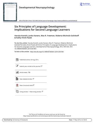 Six Principles of Language Development: Implications for Second Language Learners