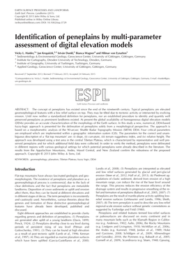 Identification of Peneplains by Multi-Parameter Assessment of Digital Elevation Models