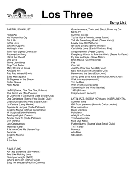 Los Three Song List