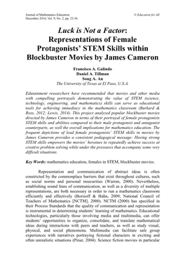 Representations of Female Protagonists' STEM Skills Within