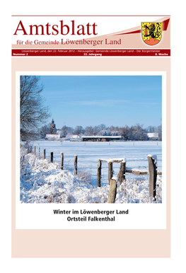 Winter Im Löwenberger Land Ortsteil Falkenthal 2 Amtsblatt Für Die Gemeinde Löwenberger Land 22