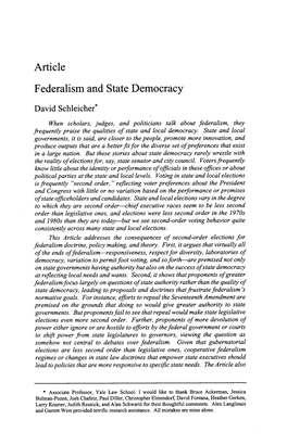Federalism and State Democracy