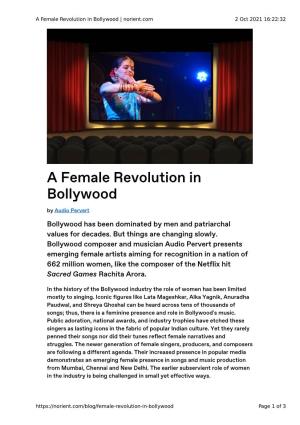 A Female Revolution in Bollywood | Norient.Com 2 Oct 2021 16:22:32