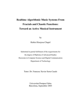 Realtime Algorithmic Music Systems from Fractals and Chaotic Functions