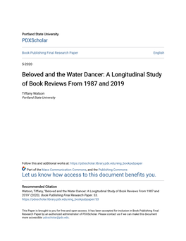 Beloved and the Water Dancer: a Longitudinal Study of Book Reviews from 1987 and 2019