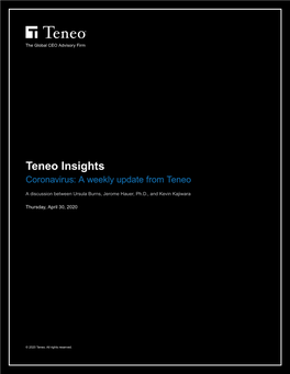 Teneo Insights Coronavirus: a Weekly Update from Teneo