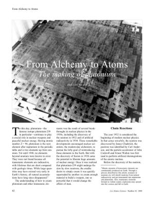 From Alchemy to Atoms-The Making of Plutonium