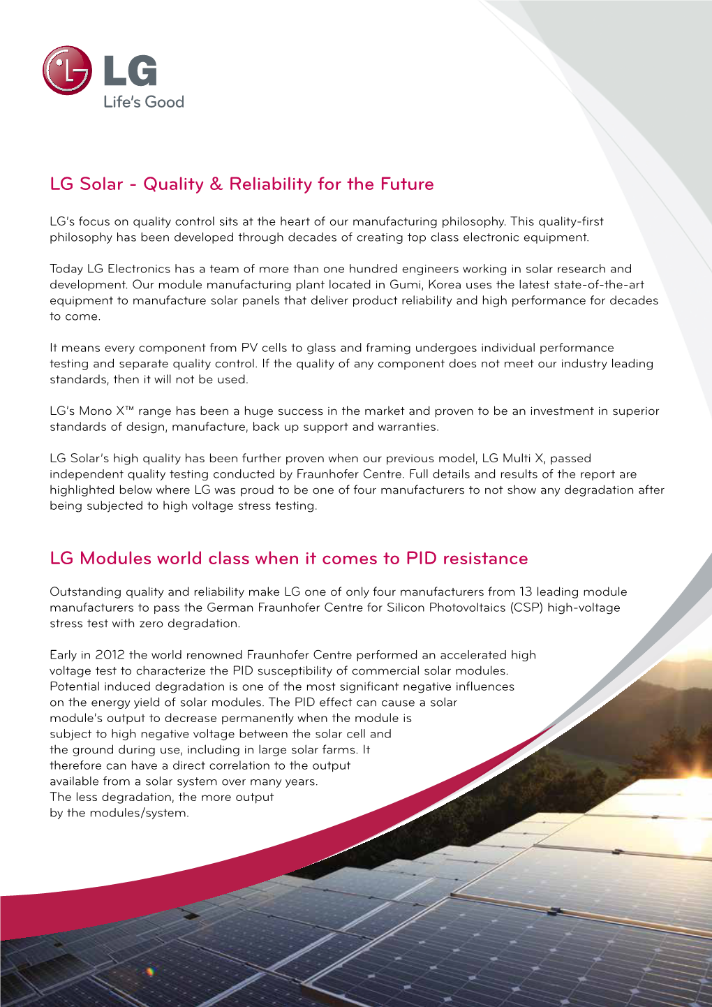 LG Modules World Class When It Comes to PID Resistance LG Solar