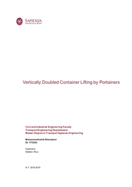 Vertically Doubled Container Lifting by Portainers