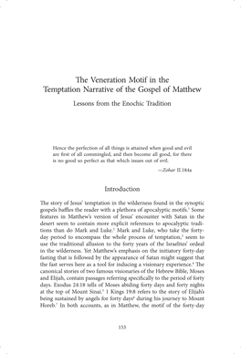 The Veneration Motif in the Temptation Narrative of the Gospel of Matthew Lessons from the Enochic Tradition