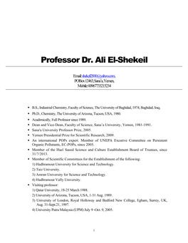 Professor Dr. Ali El-Shekeil