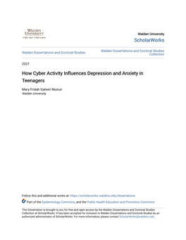 How Cyber Activity Influences Depression and Anxiety in Teenagers