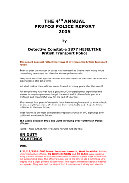 The 4Th Annual Prufos Police Report 2005