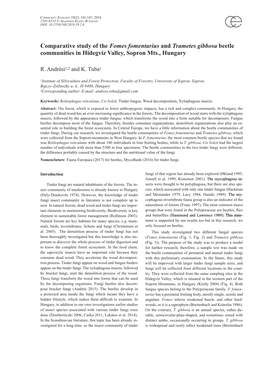 Comparative Study of the Fomes Fomentarius and Trametes Gibbosa Beetle Communities in Hidegvíz Valley, Sopron Mts., Hungary