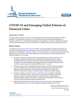 COVID-19 and Emerging Global Patterns of Financial Crime