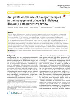 An Update on the Use of Biologic Therapies in the Management of Uveitis in Behçet’S Disease: a Comprehensive Review Thomas W