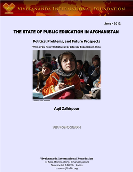 The State of Public Education in Afghanistan 2012
