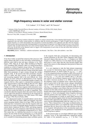 High-Frequency Waves in Solar and Stellar Coronae