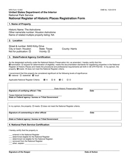 National Register of Historic Places Registration Form